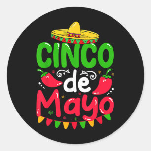 Cinco De Mayo Lets Fiesta Squad 5 De Mayo Mexican Classic Round Sticker