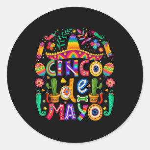 Cinco De Mayo Lets Fiesta Squad 5 De Mayo Mexican  Classic Round Sticker