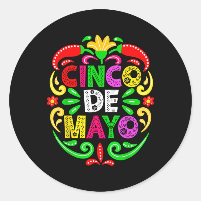 Cinco De Mayo Lets Fiesta Squad 5 De Mayo Mexican  Classic Round Sticker (Front)
