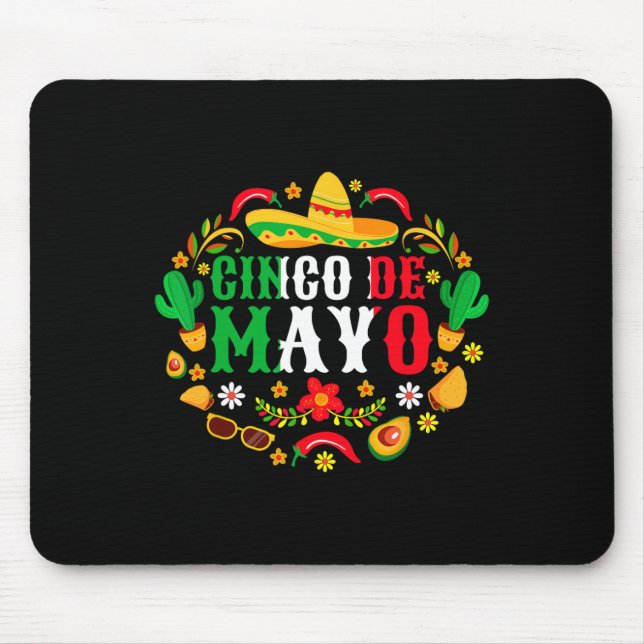 Cinco De Mayo Lets Fiesta Squad 5 De Mayo Mexican  Mouse Pad (Front)
