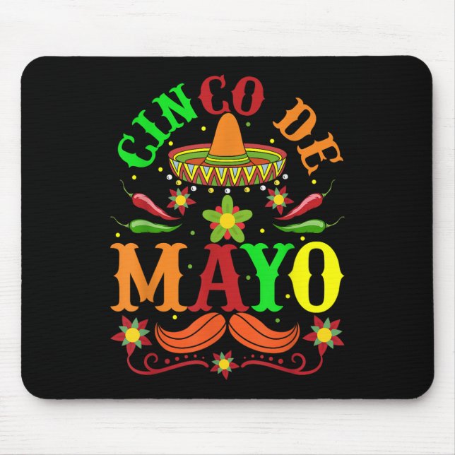 Cinco De Mayo Lets Fiesta Squad 5 De Mayo Mexican  Mouse Pad (Front)