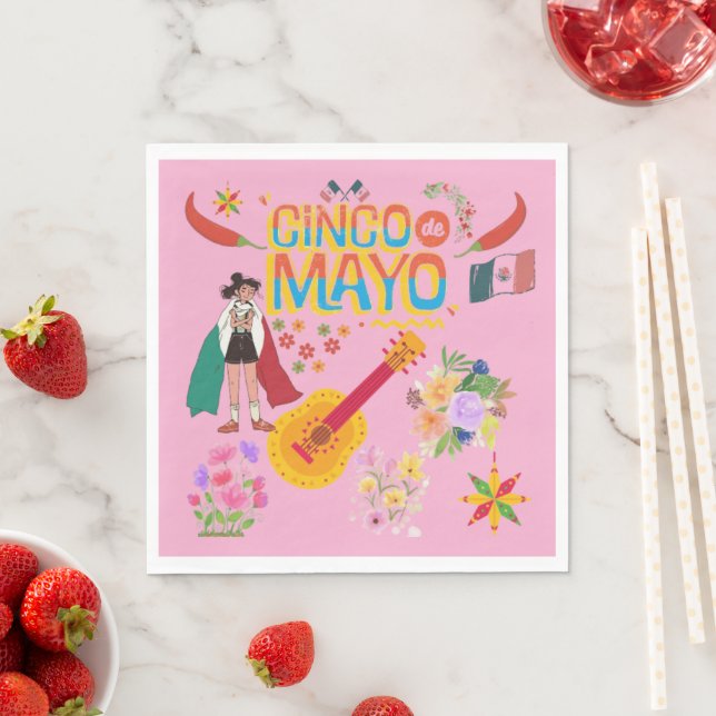 Cinco De Mayo light pink Napkin (Insitu)
