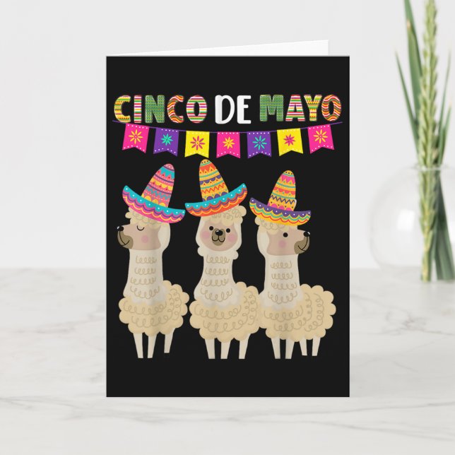 Cinco De Mayo Llama Fiesta Ultimate Party Vibe May Card (Front)