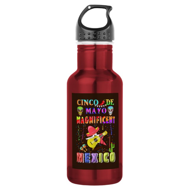 Cinco de Mayo Magnificent Mexico 532 Ml Water Bottle (Front)