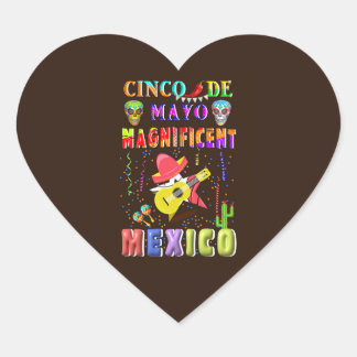 Cinco de Mayo Magnificent Mexico Heart Sticker
