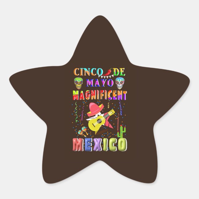 Cinco de Mayo Magnificent Mexico Star Sticker (Front)