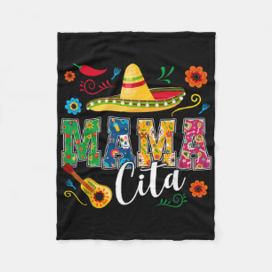 Cinco De Mayo Mamacita Flower Mama Cita Mexican Fleece Blanket