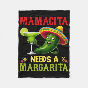 Cinco De Mayo Mamacita Needs A Margarita Funny Fleece Blanket