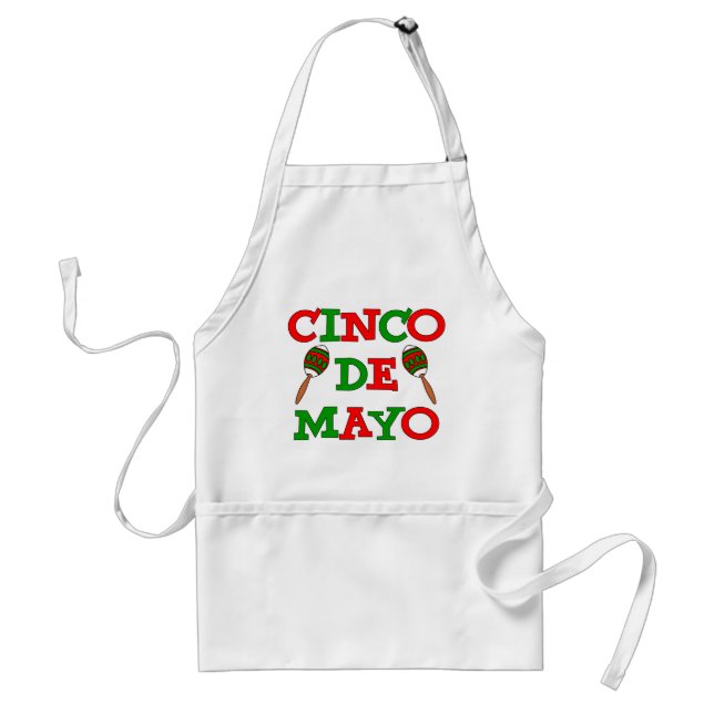 Cinco De Mayo Maracas Red Green Lettering Standard Apron (Front)