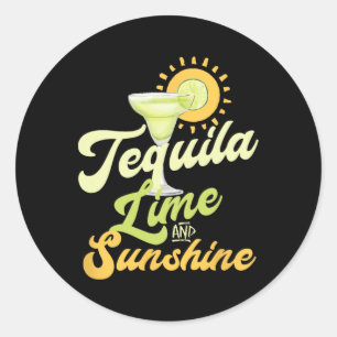 Cinco De Mayo Margarita Drinking Tequila Lime And  Classic Round Sticker