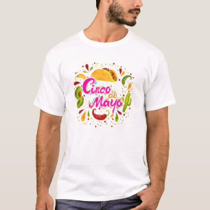 Cinco De Mayo Men Women Taco Mexican Cactus Cinco T-Shirt