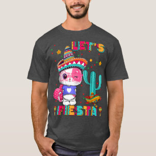 Cinco De Mayo Meow Lets Fiesta Meican Cactus Cute T-Shirt