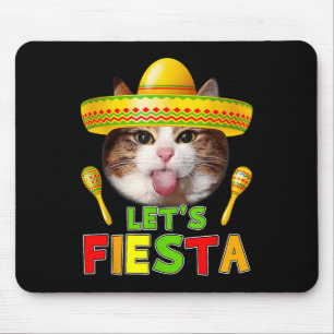 Cinco De Mayo Meow Lets Fiesta Mexican Cactus Cute Mouse Pad