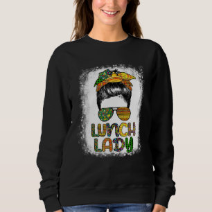 Cinco De Mayo  Messy Bun Glasses Lunch Lady Sweatshirt