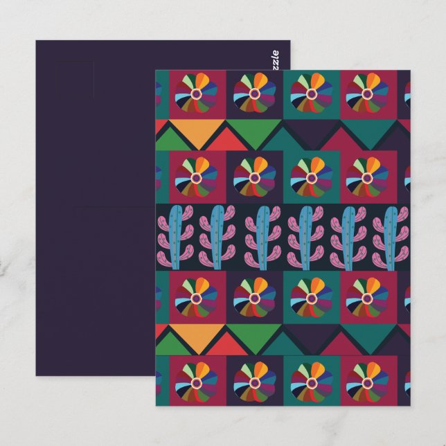 Cinco De Mayo Mexican Art Pattern Postcard (Front/Back)