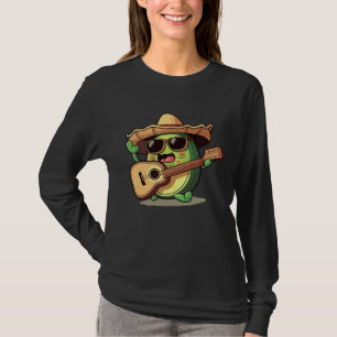 Cinco De Mayo Mexican Avocado Playing Guitar Sombr T-Shirt