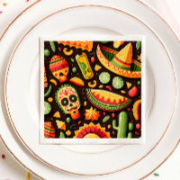 Cinco de Mayo. Mexican bright cartoon pattern