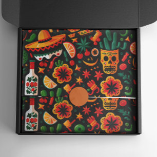 Cinco de Mayo. Mexican bright cartoon pattern Tissue Paper