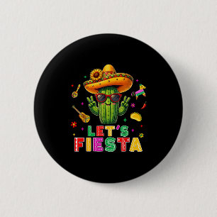 Cinco de mayo mexican cactus funny lets fiestaCinc 6 Cm Round Badge