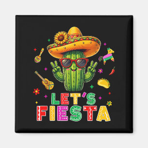 Cinco de mayo mexican cactus funny lets fiestaCinc Magnet