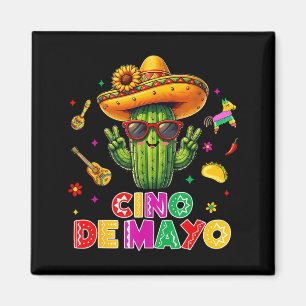Cinco de mayo mexican cactus funny lets fiestaCinc Magnet