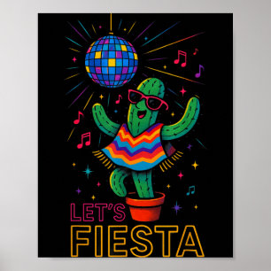 Cinco de mayo mexican cactus party funny letsCinco Poster