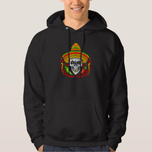Cinco De Mayo Mexican Cross Sunglasses Skull Musta Hoodie