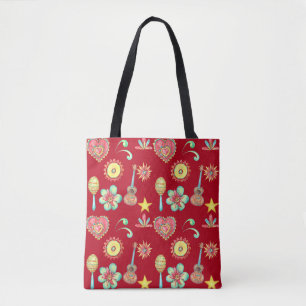 Cinco De Mayo Mexican Folk Art Pattern Tote Bag