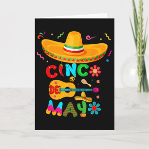Cinco De Mayo Mexican Guitar Cactus For Men Women  Card