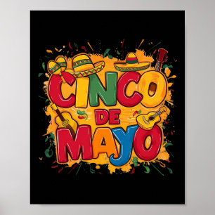 Cinco De Mayo Mexican Guitar Cactus For Men Women  Poster