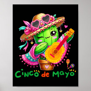 Cinco De Mayo Mexican Guitar Cactus For Men Women Poster