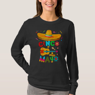 Cinco De Mayo Mexican Guitar Cactus for Men Women  T-Shirt