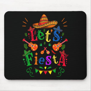Cinco De Mayo Mexican Guitar Cactus Let's Fiesta Mouse Pad