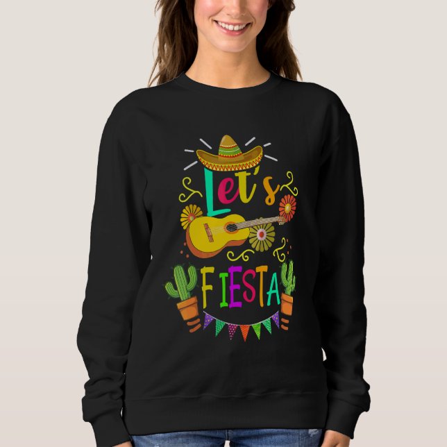 Cinco De Mayo Mexican Guitar Cactus Sweatshirt (Front)