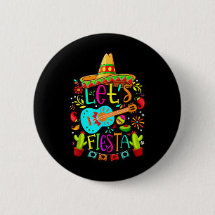 Cinco De Mayo Mexican Guitar Cactus Women Men  6 Cm Round Badge