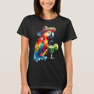 Cinco De Mayo Mexican Sombrero Parrot Drinking A M T-Shirt