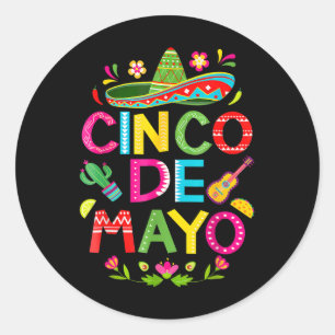 Cinco De Mayo Mexican Taco Funny 5 De Mayo Lets Fi Classic Round Sticker