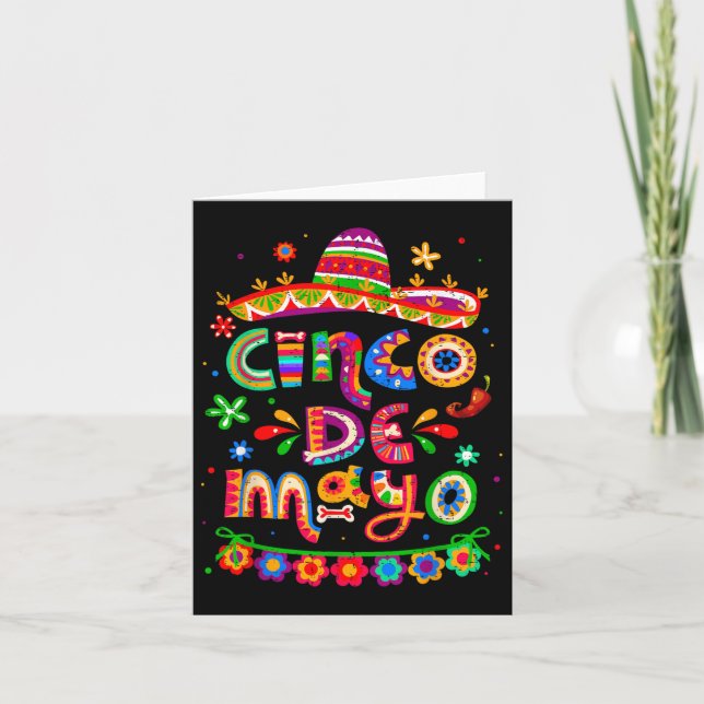 Cinco De Mayo Mexican Taco Lets Fiesta Cinco De Ma Card (Front)