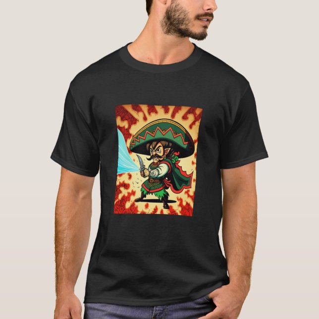Cinco De Mayo Mexican Tradition Mexican Swordsman  T-Shirt (Front)