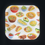 cinco de mayo mexico burrito taco tamale paper plate<br><div class="desc">cinco de mayo, burrito,  tamale, taco, mexico, nachos,  chips,  salsa,  guacamole,  mexican food,  tex-mex,  appetizer,  snack,  party food,  vibrant,  spicy,  herbs,  dip</div>