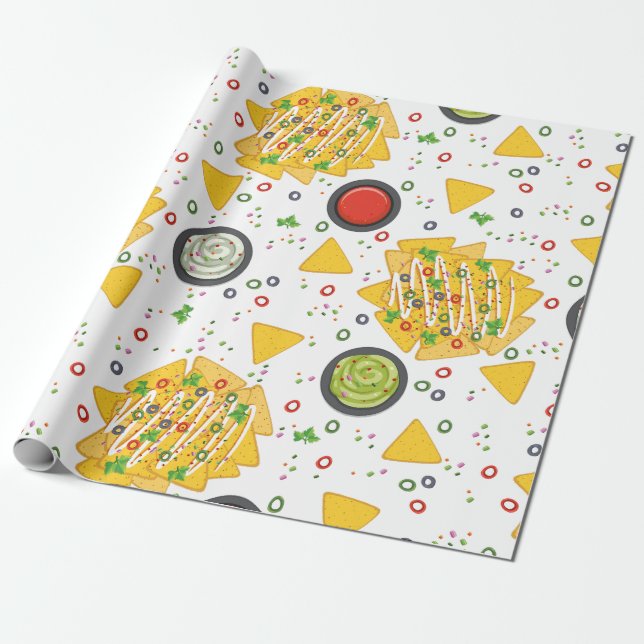 cinco de mayo mexico nachos guacamole wrapping paper (Unrolled)
