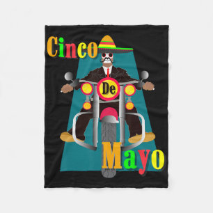 Cinco De Mayo Motorcycle Bikeriding Viclas Mexico Fleece Blanket