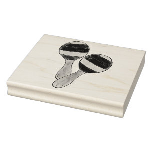 Cinco de Mayo Musical Instrument Mexican Maracas Rubber Stamp