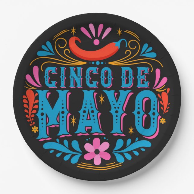 Cinco De Mayo  Paper Plate (Front)