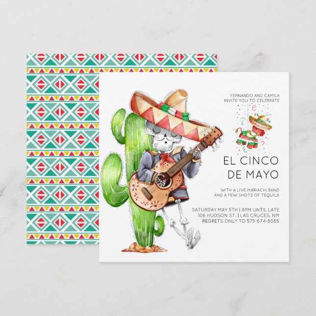 Cinco de Mayo Party Invitation (Front/Back)