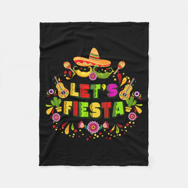 Cinco De Mayo Party Lets Fiesta Mexican  Fleece Blanket (Front)