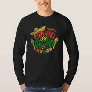 Cinco de mayo party lets fiesta mexican sombrero M T-Shirt