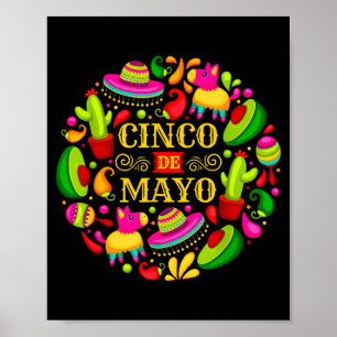 Cinco De Mayo Party Men Women Mexican Lets Fiesta  Poster
