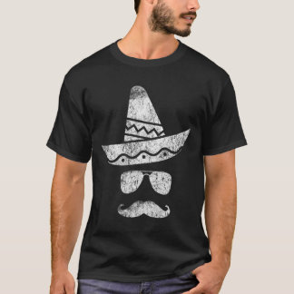 Cinco De Mayo Party Moustache Mexican Hat Funny T  T-Shirt
