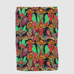 Cinco de Mayo Peppers Golf Towel
